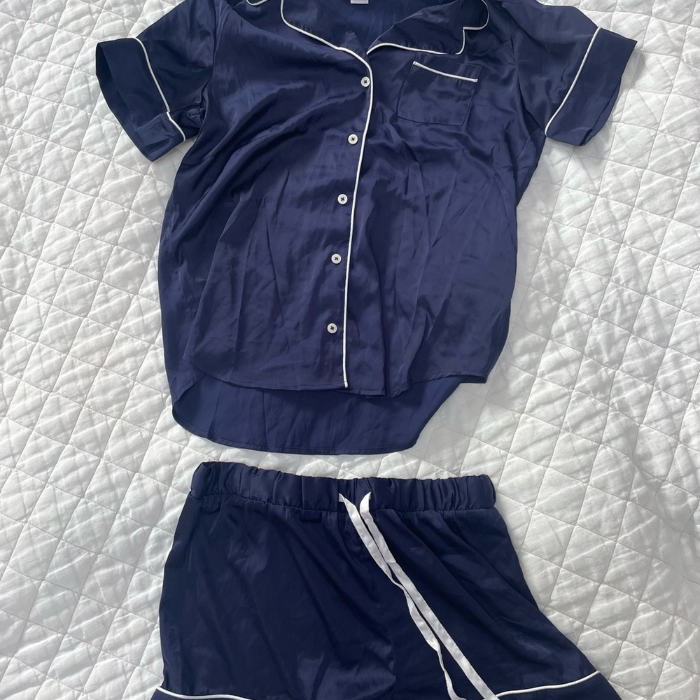 Birdy Grey Blue Pajama Set Intimates & Sleepwear